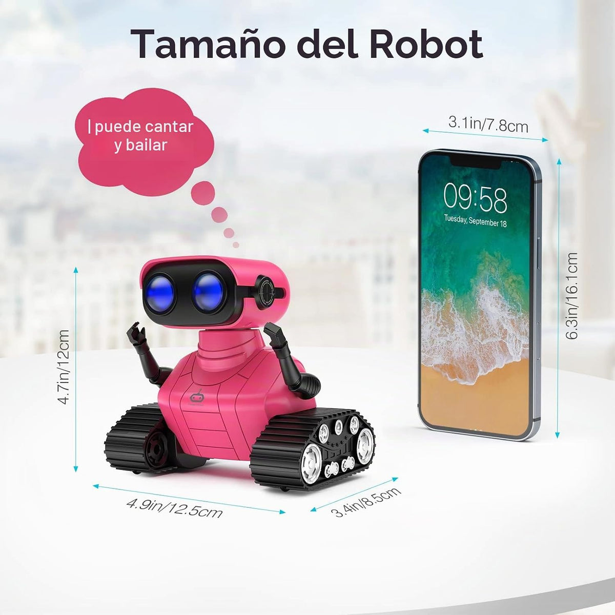 ALLCELE - Robot juguete, robots RC recargables para niños, juguete...