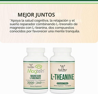 Magnesium L Threonate, Magteína 240 cápsulas \u2013 2,000 mg por po...