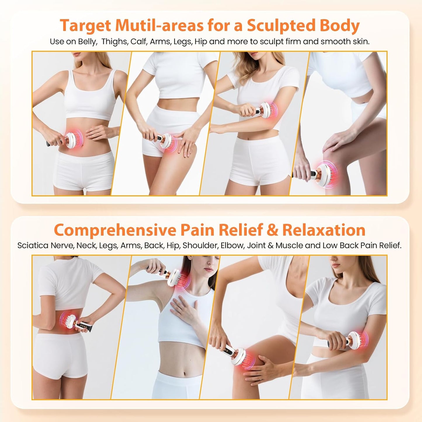 Máquina para esculpir el cuerpo 4 en 1, masajeador de drenaje linfático, herramienta de masaje Anit para celulitis, ayuda a reducir las estrías, la celulitis y la grasa, dispositivos de alivio del