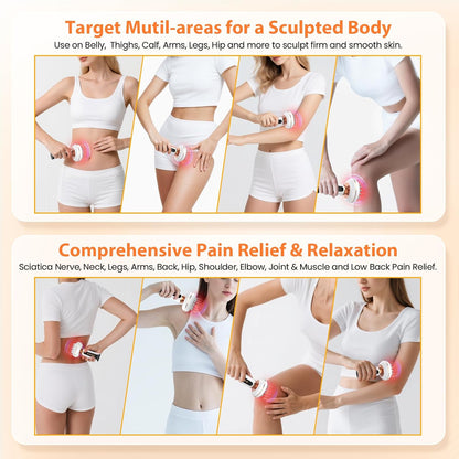 Máquina para esculpir el cuerpo 4 en 1, masajeador de drenaje linfático, herramienta de masaje Anit para celulitis, ayuda a reducir las estrías, la celulitis y la grasa, dispositivos de alivio del
