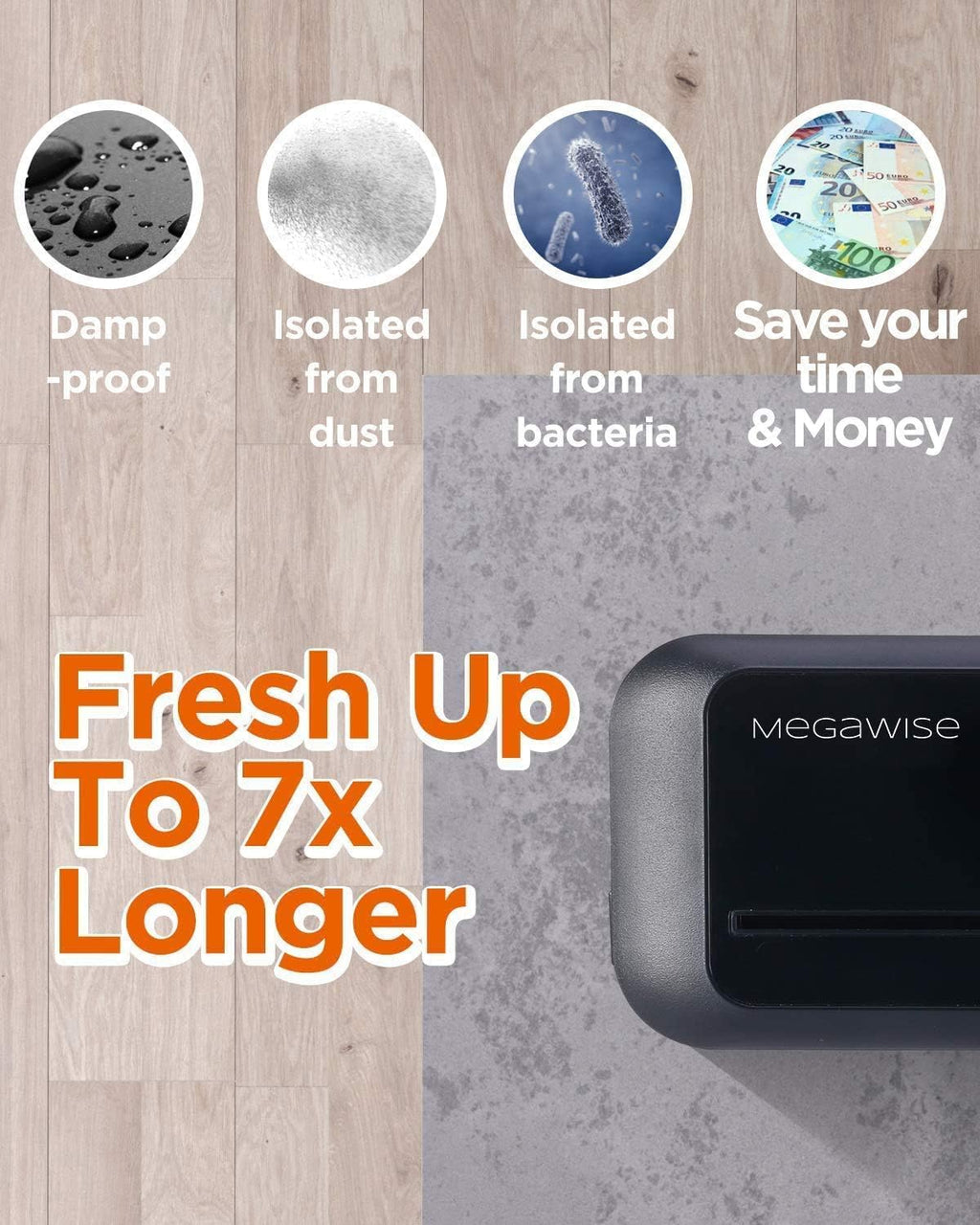 MEGAWISE - Máquina selladora al vacío, sellador de alimentos portát...