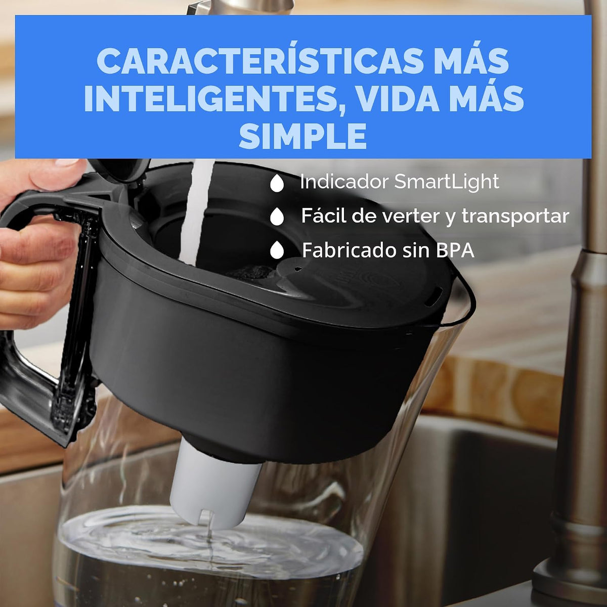 Brita Metro - Jarra de filtro de agua con indicador de cambio Smart...