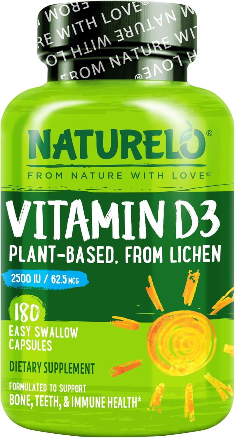 NATURELO Vitamina D \u2013 2500 UI \u2013 A base de plantas de liqu...