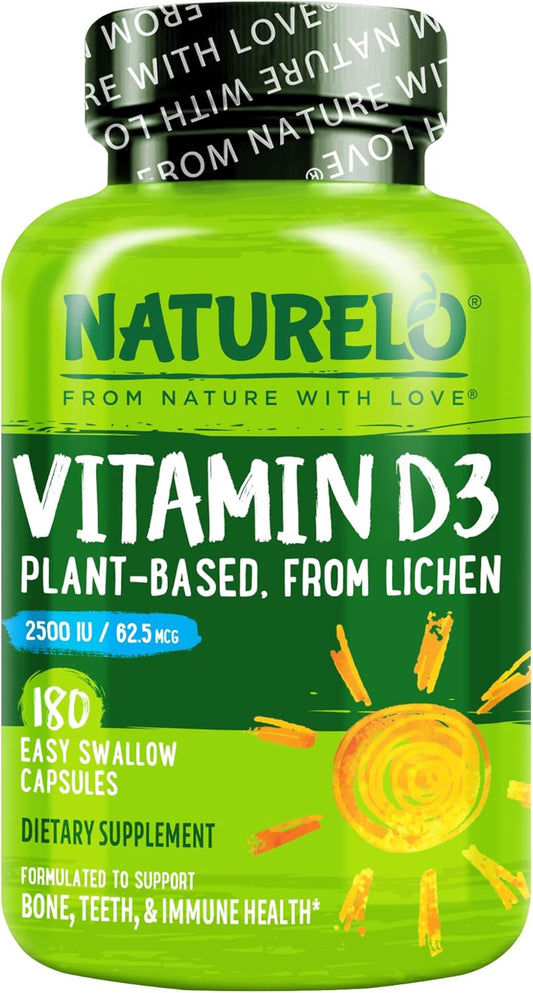 NATURELO Vitamina D \u2013 2500 UI \u2013 A base de plantas de liqu...