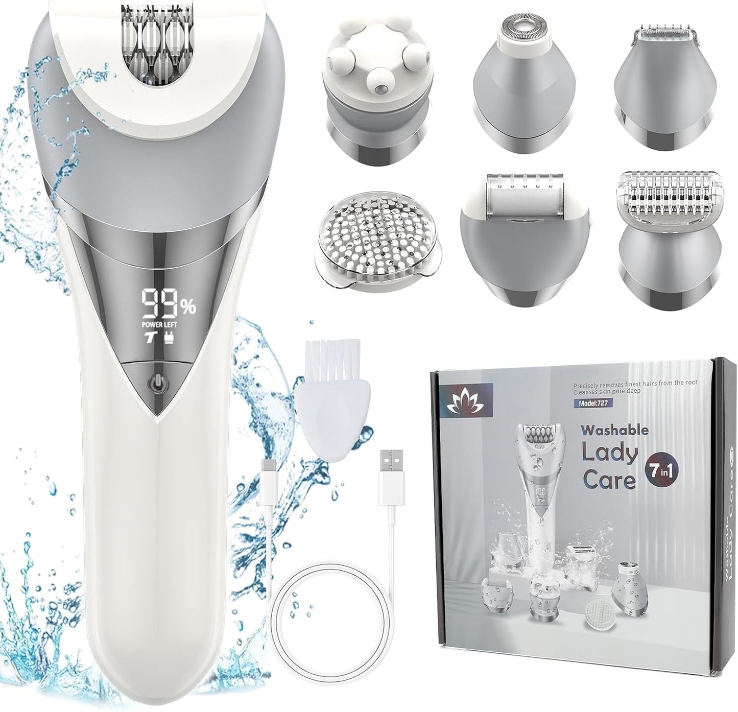 Qreeyx Depiladora para mujer, depiladora 7 en 1 para mujeres, afeit...