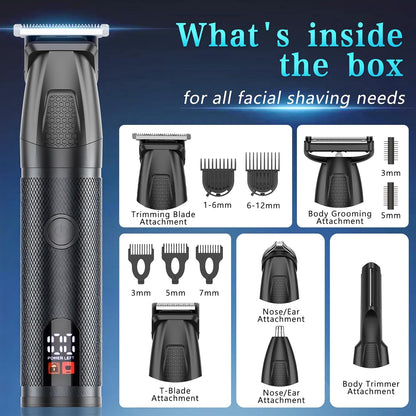 Bomxin Cortadora de barba para hombres, 6 en 1, inalámbrica, imperm...