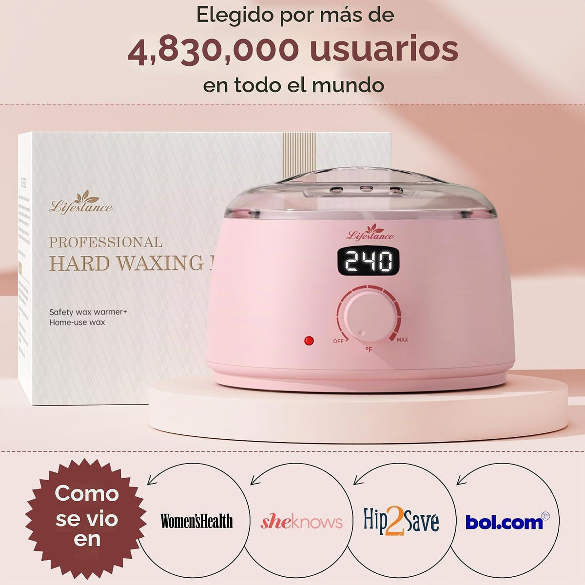 Lifestance - Kit de depilación para mujeres y hombres, calentador d...