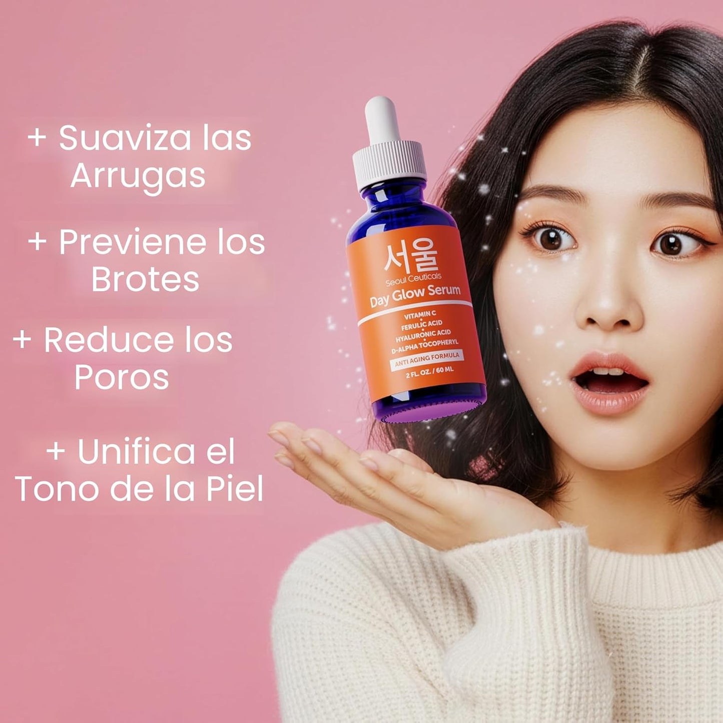 Korean Skin Care K Beauty - Sérum de ácido hialurónico 20% vitamina...
