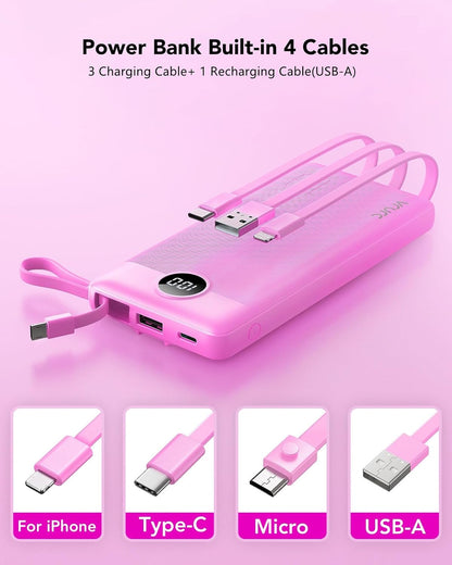 VRURC Cargador portátil de 10000 mAh, paquete de baterías esenciale...