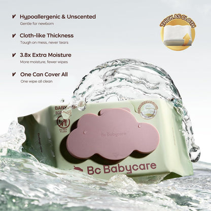 Bc Babycare Cloud Wet Toallitas húmedas para bebé, gruesas y XL, 99...