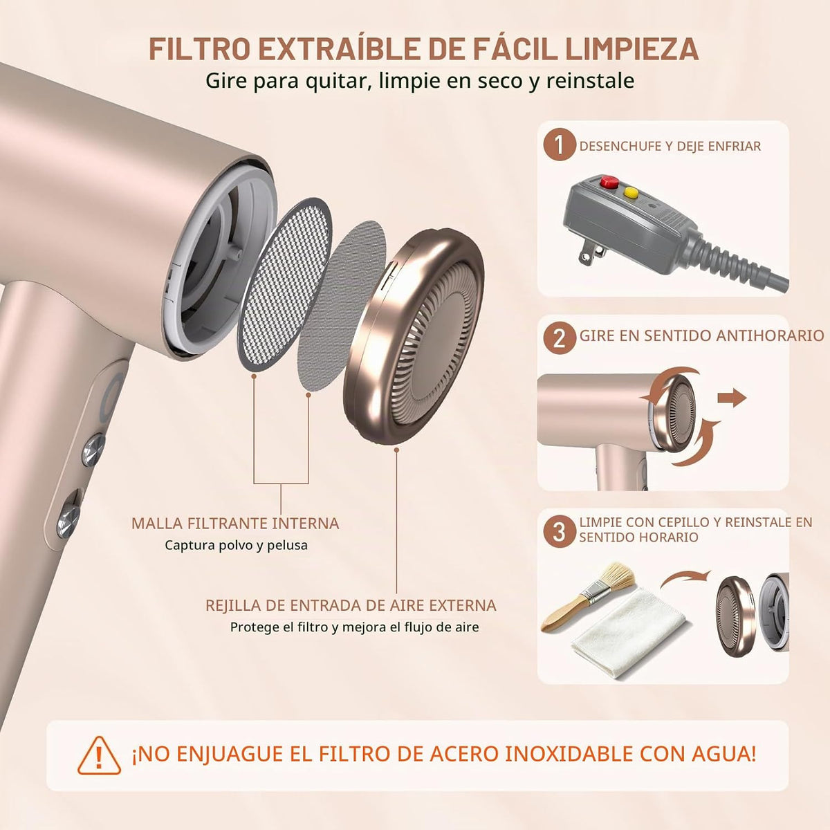 Secador de pelo iónico de alta velocidad Mythsight StyleVibe con 3...