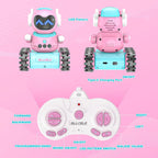 ALLCELE Robot de juguete LED RC para niñas con Walkie Talkie, progr...