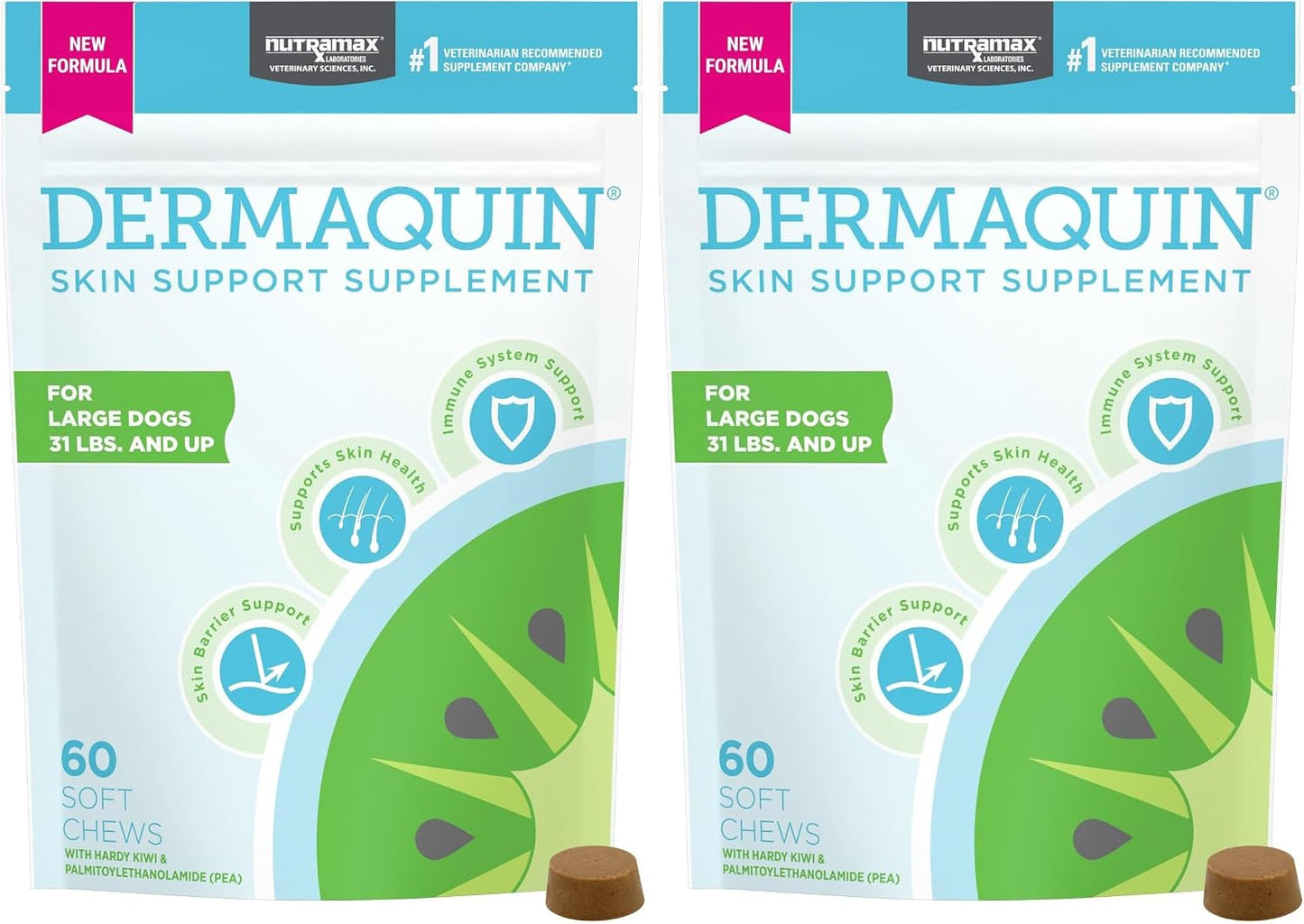 Nutramax Dermaquin Suplemento de apoyo para la piel para perros gra...