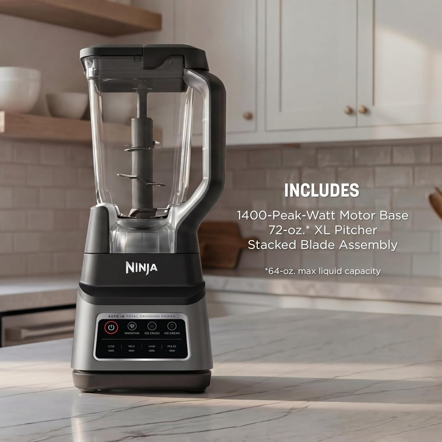 Ninja BN701 Professional Plus Licuadora, 1400 vatios máximo, 3 func...