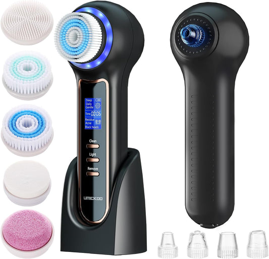 UMICKOO Exfoliante facial con pantalla LCD, cepillo de limpieza fac...