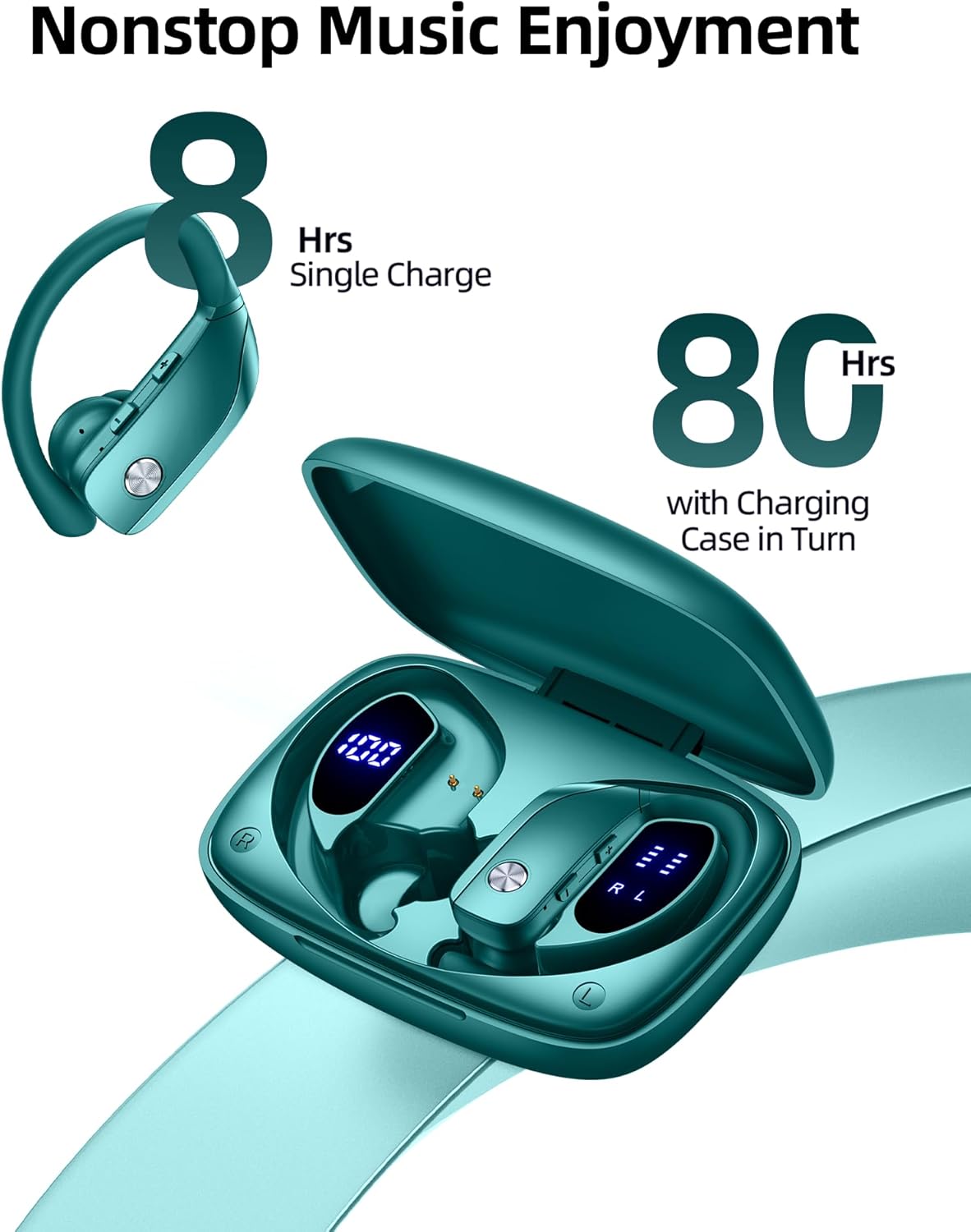 bmanl Auriculares Inalámbricos Bluetooth Audífonos Sobre la Oreja c...
