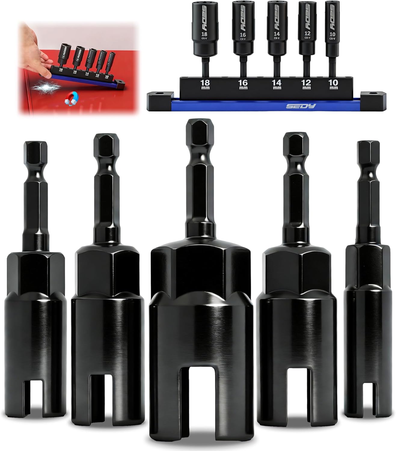 Juego de 5 llaves de tuerca de ala (10mm, 12mm, 14mm, 16mm, 18mm) c...