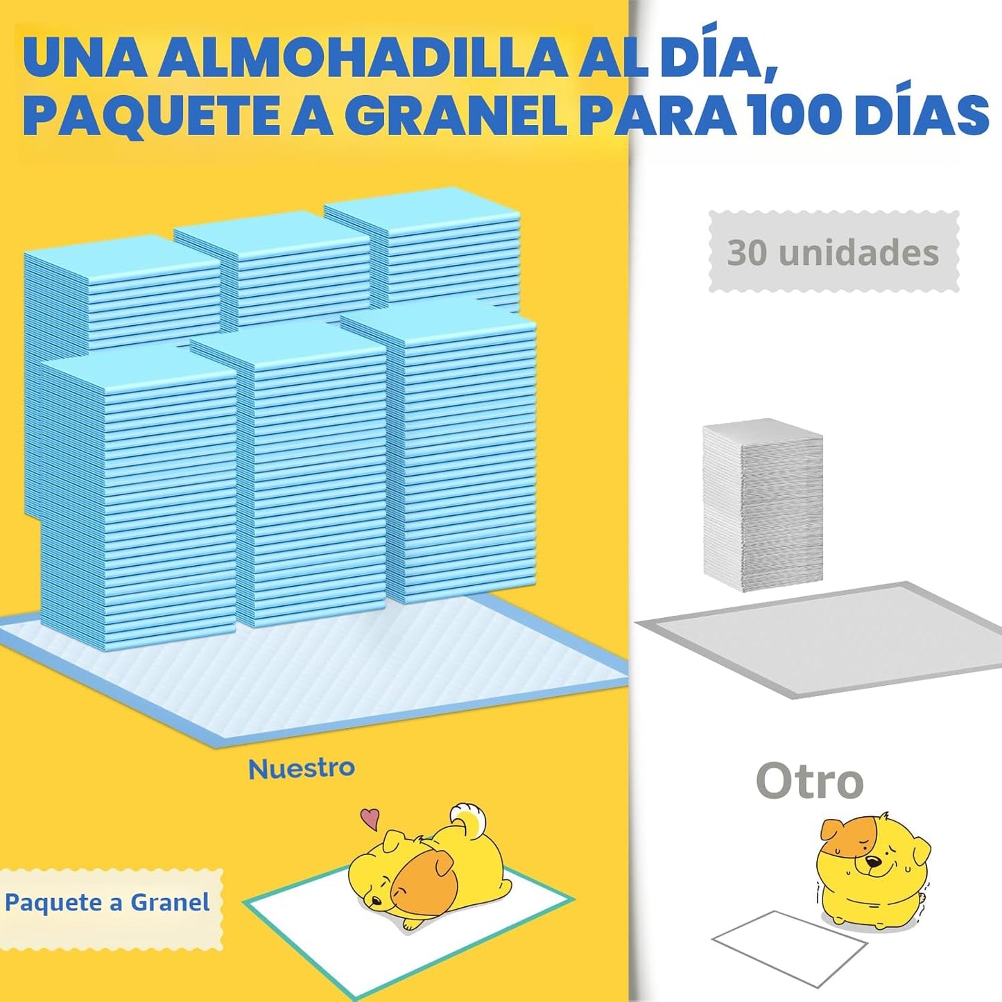 Powools Paquete de 100 Almohadillas para Cachorros Extra Grandes -...