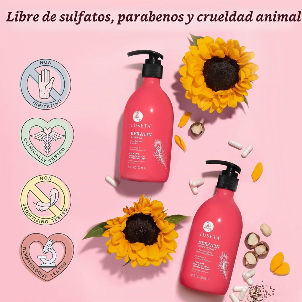 Luseta - Juego de champú y acondicionador de queratina tratamiento...