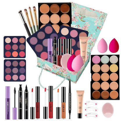 Kit de maquillaje para adolescentes, conjunto para mujeres, kits de maquillaje para festivales, juegos de maquillaje, regalo para adolescentes, niñas, regalo de viaje, juego de maquillaje de sombra de