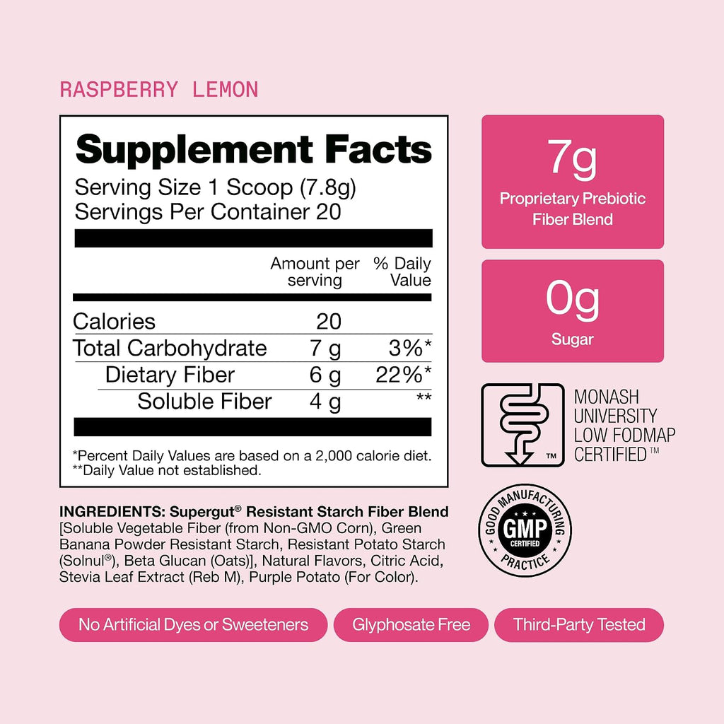 Supergut GLP1 Daily Support - Frambuesa Limón - Suplemento en Polvo...