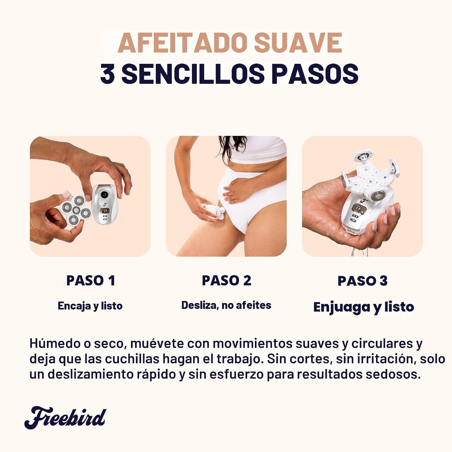 Freebird FlexSeries - Maquinilla de afeitar eléctrica para mujer, p...