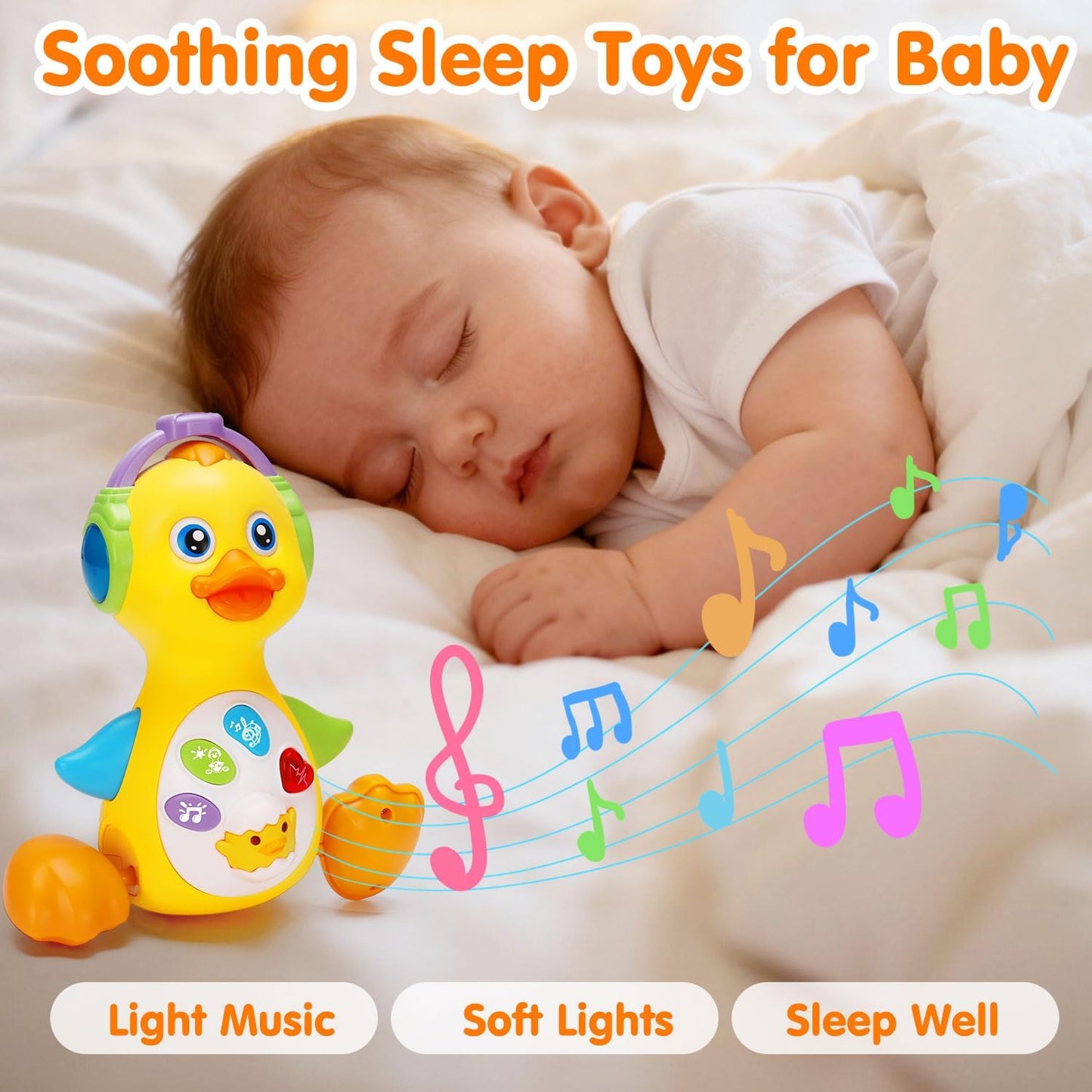 Tsomtto Juguete musical de pato para bebés, bailando y gateando, juguetes para bebés con luz, cumpleaños para niños y niñas, desarrollo de aprendizaje para bebés, juguetes para recién nacidos