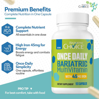Bariatric Choice Multivitamínico bariátrico una vez al día con 45 m...
