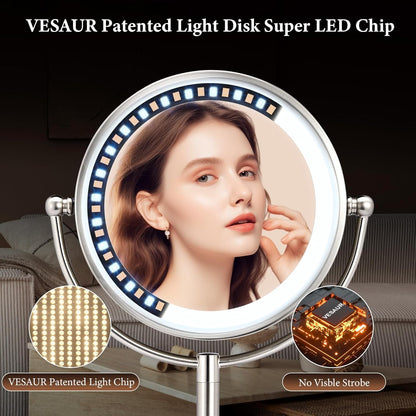 Espejo de maquillaje profesional grande de 8.5 pulgadas con luces m...
