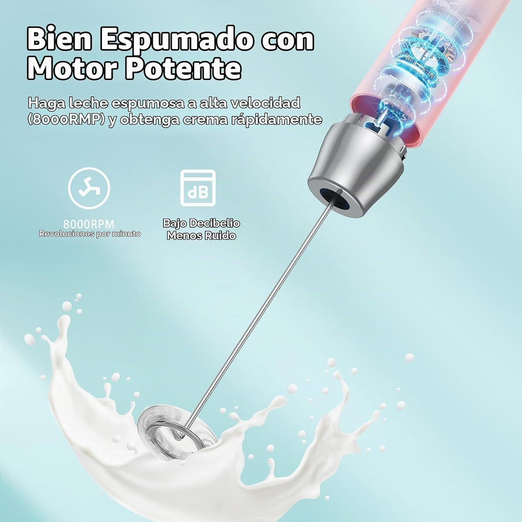 Maestri House LunaFro - Espumador de leche recargable con soporte,...