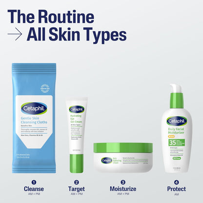 Cetaphil Toallitas faciales y corporales, paños de limpieza suaves...
