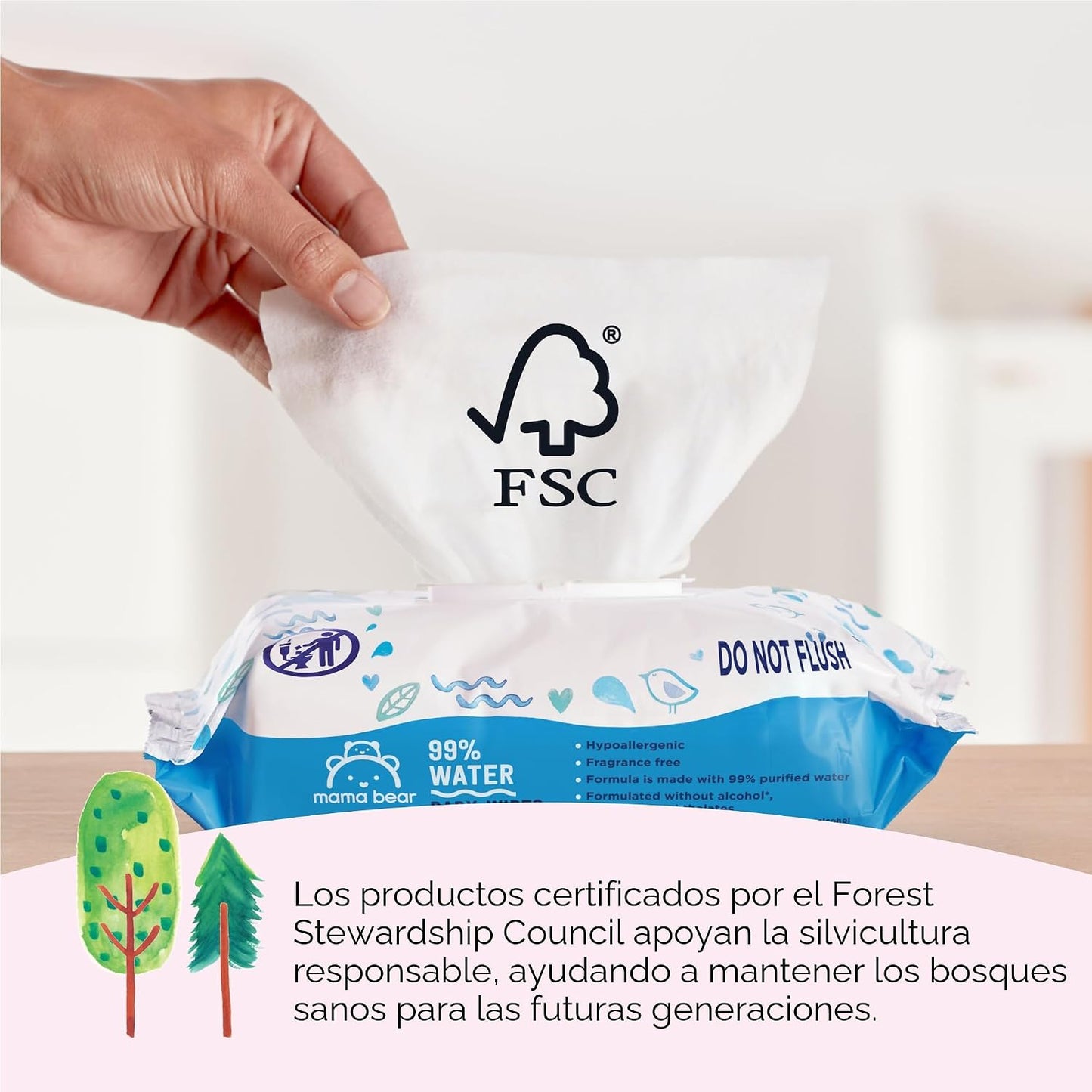 Marca Amazon \u2013 Mama Bear - Toallitas para bebés 99% de agua, h...