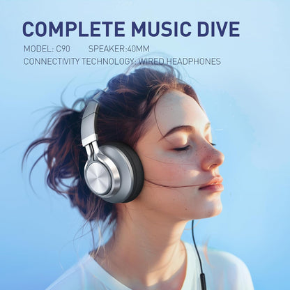 AILIHEN C90 - Auriculares con cable con micrófono y control de volu...