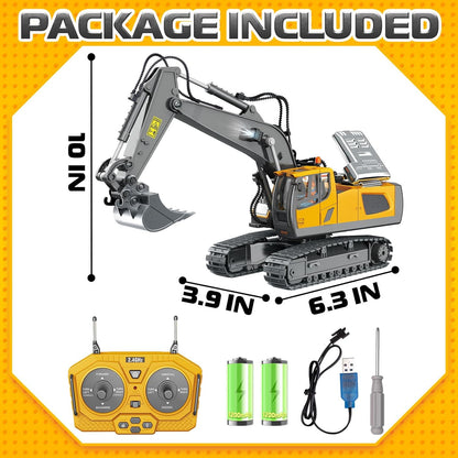 Samtop Juguetes de excavadora con control remoto, vehículos de cons...