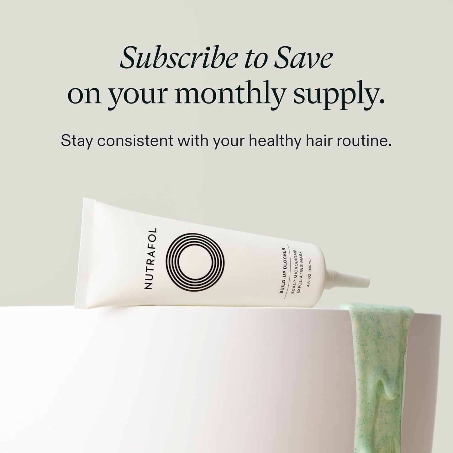 Nutrafol Máscara Exfoliante para el Cuero Cabelludo, Elimina la Acumulación de Productos y el Aceite para un Cabello y Cuero Cabelludo Más Saludables, Formulada por Médicos para el Cabello Fino
