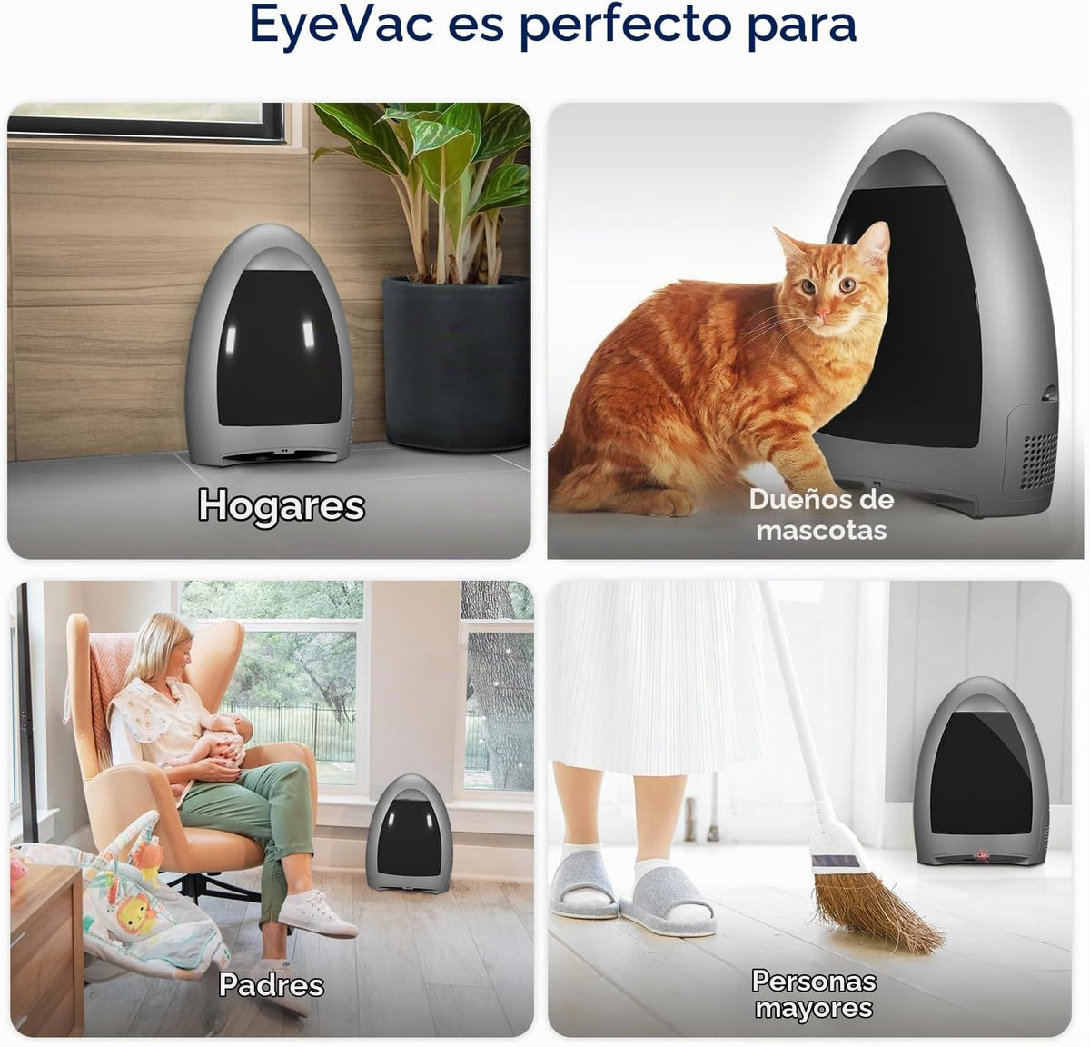 EyeVac Aspiradora sin contacto para el hogar con recogedor automáti...