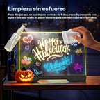 Tablero de notas LED Doodle Glow recargable de 16 pulgadas, 7 modos...
