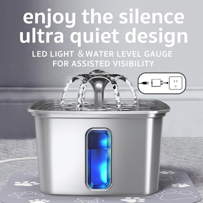 Veken - Filtro de agua para gatos de acero inoxidable ganador del p...