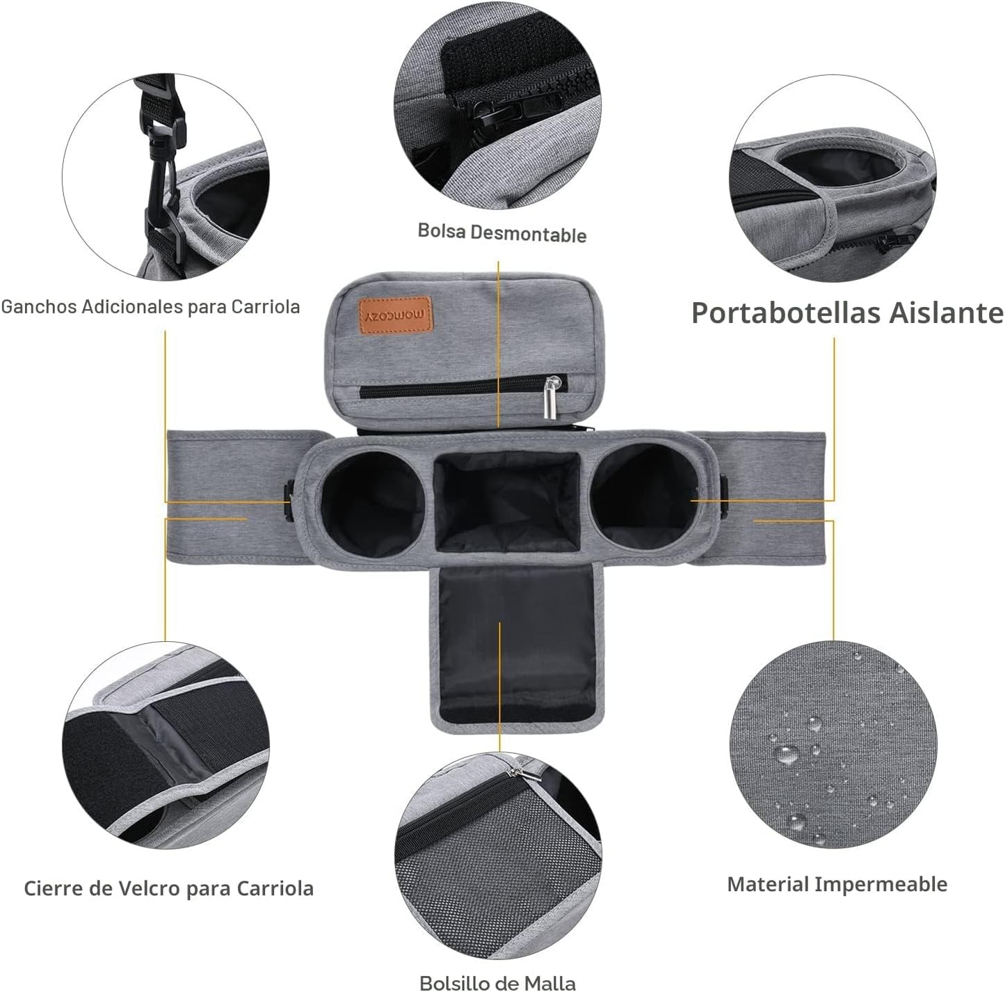 Momcozy Organizador Universal para Cochecito con Portavasos Aislado...
