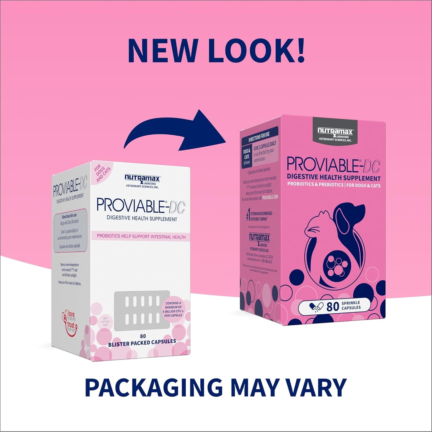 Nutramax Proviable Probióticos para Perros y Gatos, Suplemento Diar...