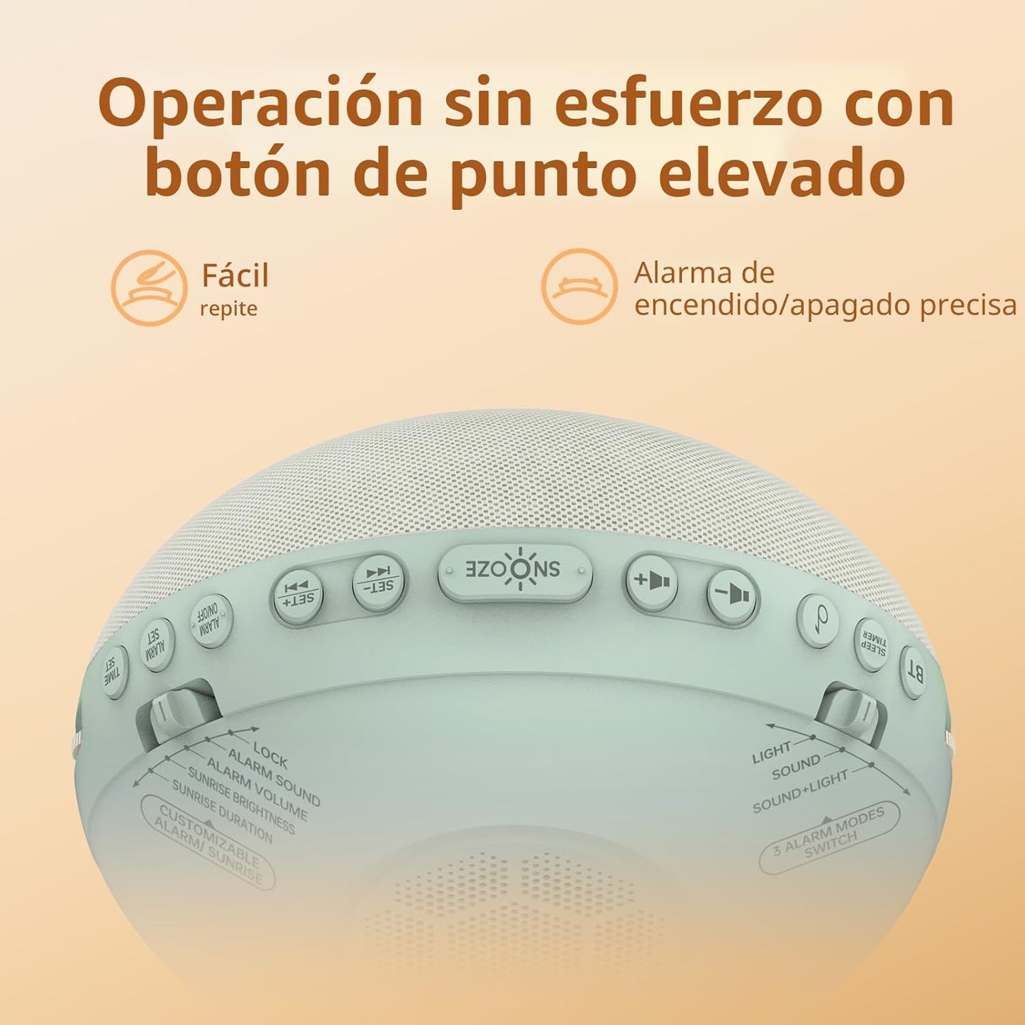Reloj Despertador de Amanecer con Ruido Blanco: Luz Natural para De...