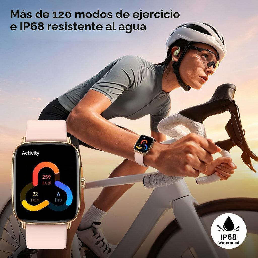 Reloj inteligente para mujer, 1.85 pulgadas HD AMOLED Fitness Track...