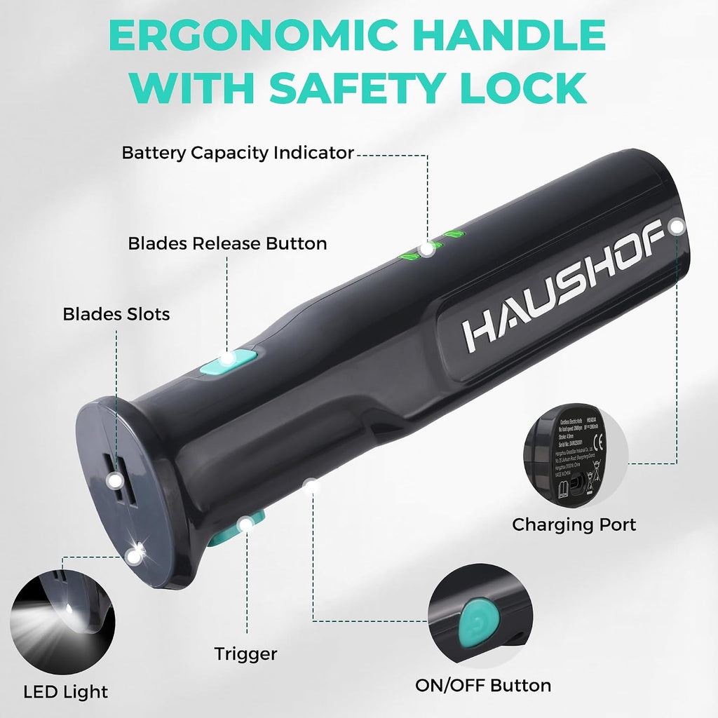 HAUSHOF Juego de cuchillos eléctricos inalámbricos con estuche de |...