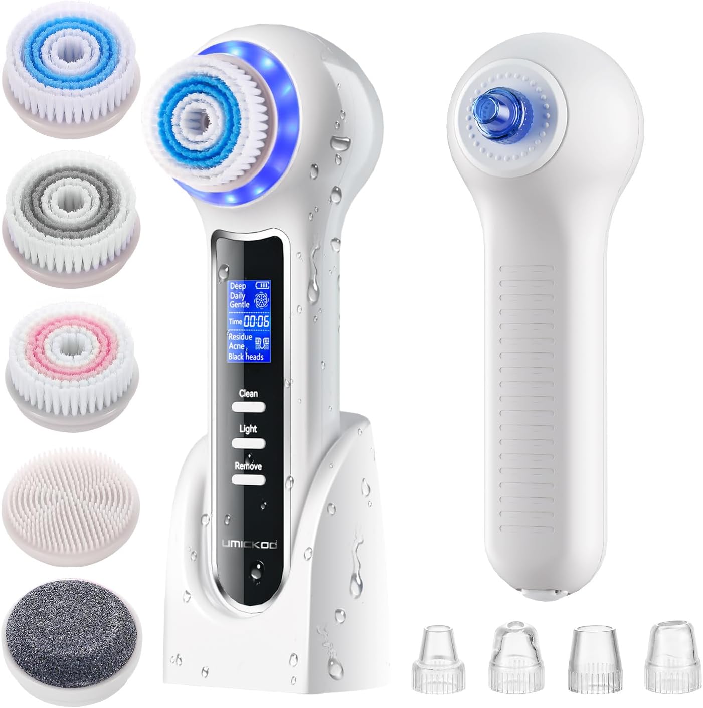 UMICKOO Exfoliante y Limpiador Facial con Pantalla LCD, Cepillo de...
