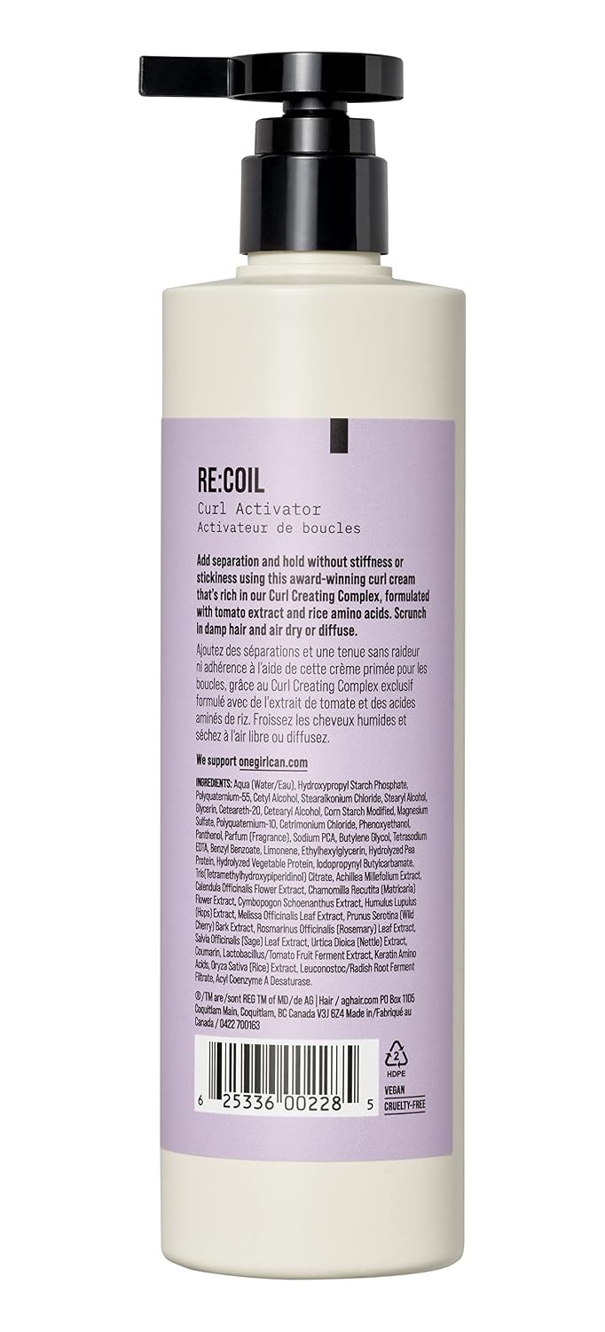 AG Care Re:Coil Curl Activator Curl Cream Complejo Creador de Rizos...