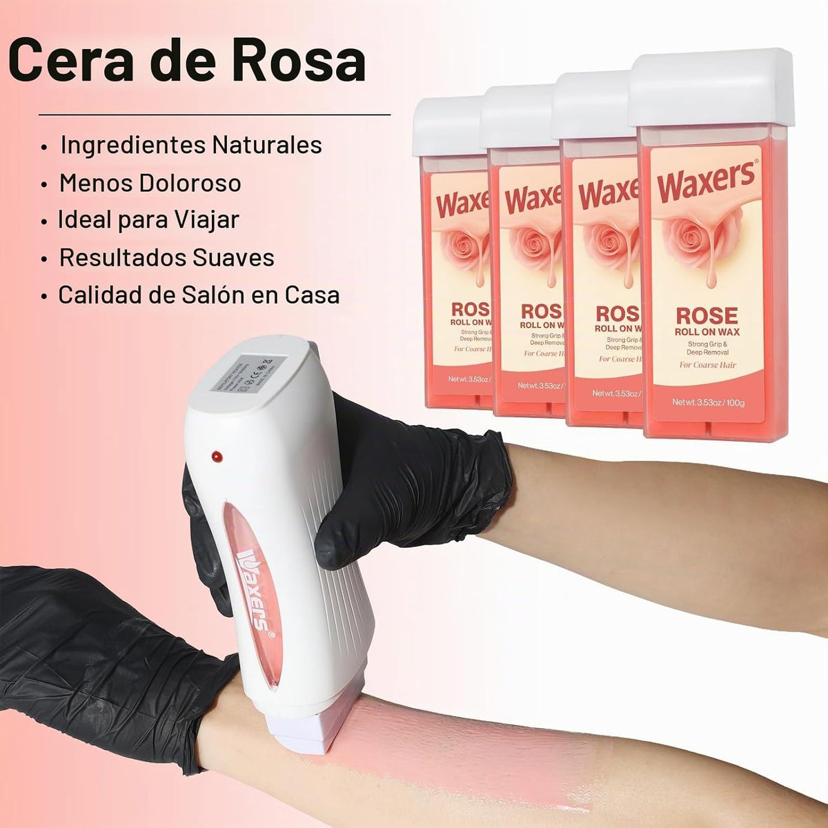 Waxers Kit de cera en rollo profesional, rodillo de cera suave depi...