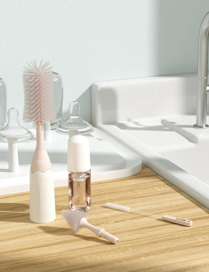 Momcozy Kit de Cepillos para Biberón, Diseño Innovador de Presionar...