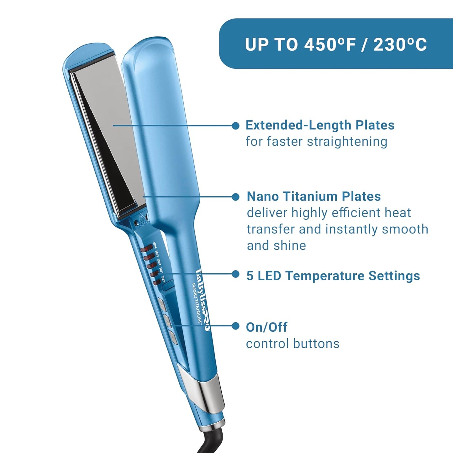 BabylissPRO Nano Titanium Ultra-Sleek Hair Straightener, Flat Iron...