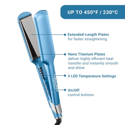 BabylissPRO Nano Titanium Ultra-Sleek Hair Straightener, Flat Iron...