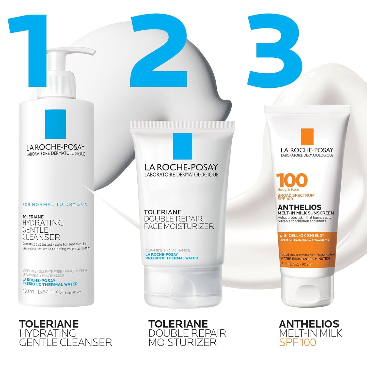 La Roche-Posay Anthelios Melt-In Milk Protector solar SPF 100, protector solar para cuerpo y cara, amplio espectro SPF + antioxidantes, sin aceite, para piel sensible al sol, libre de oxibenzona